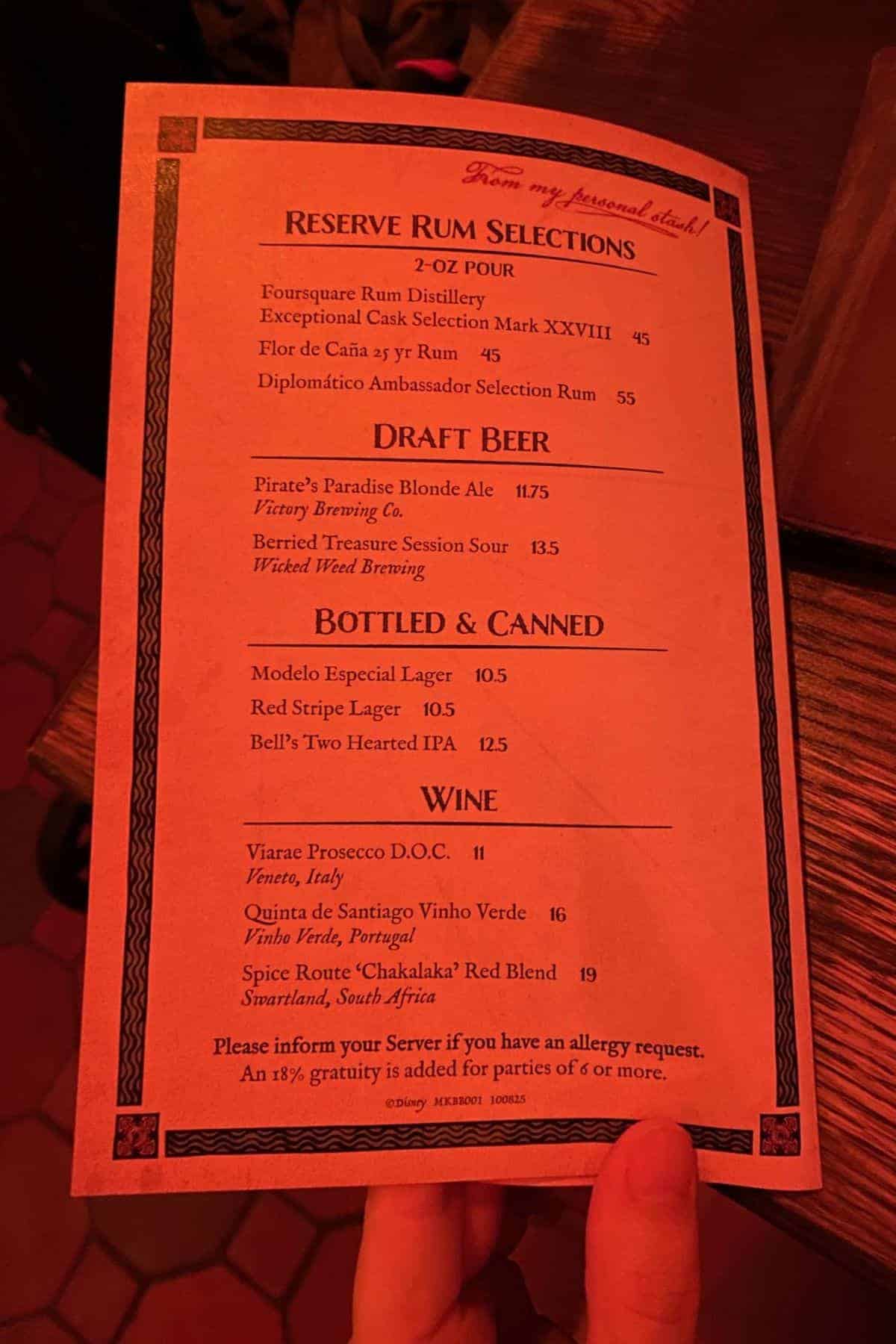 the beak and barrel wine and beer menu