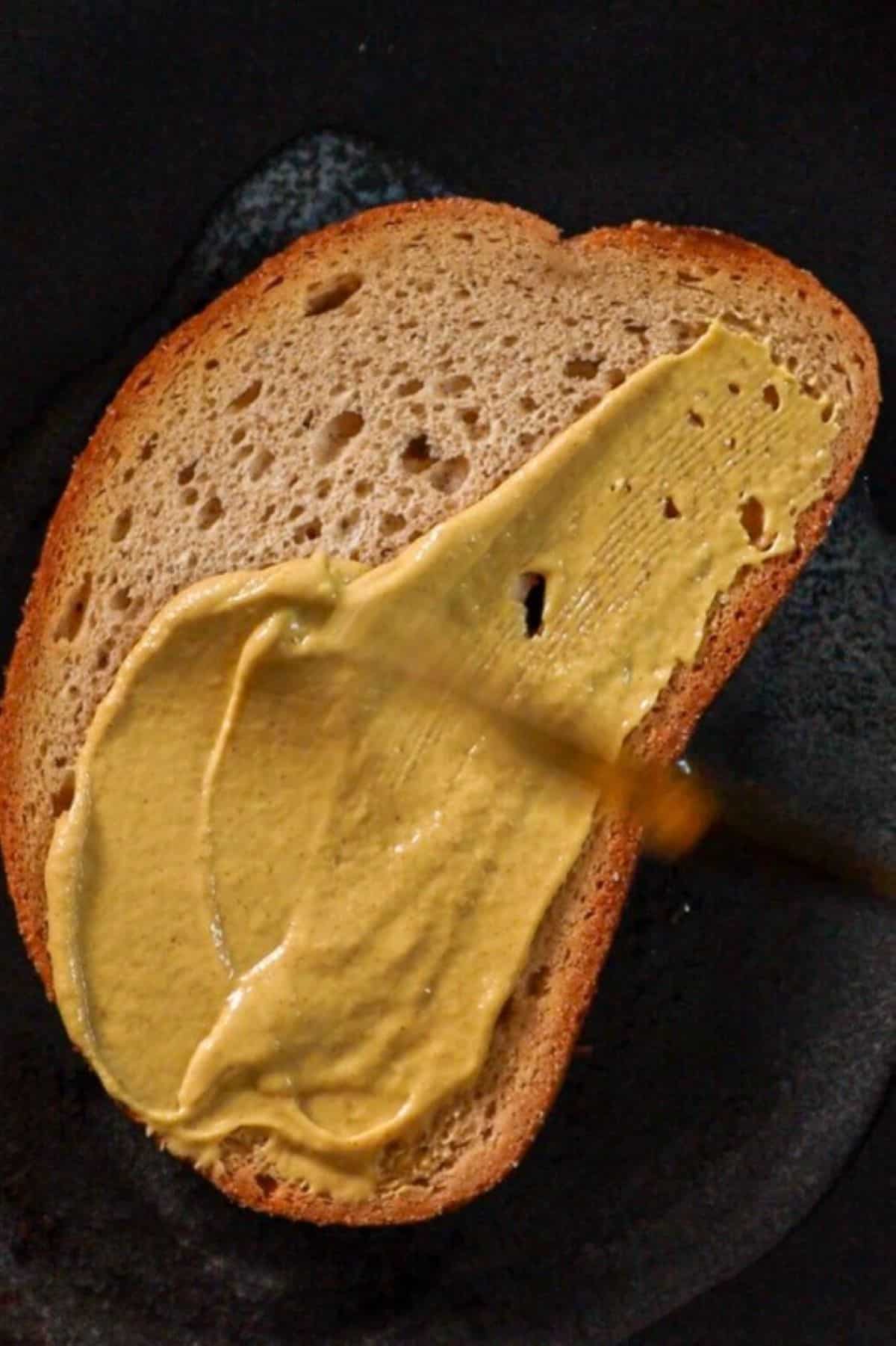 dijon mustard on bread