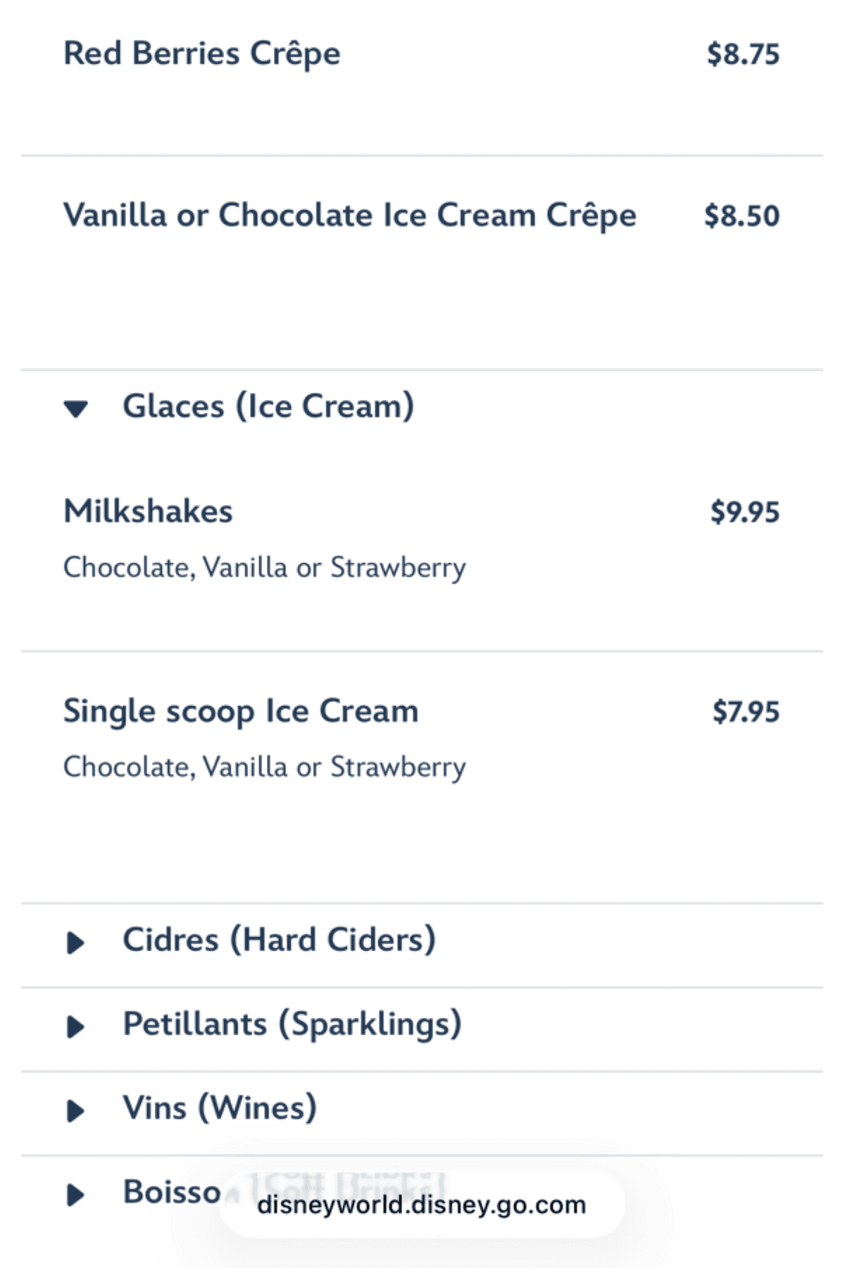 Crêpes À Emporter crepe menu