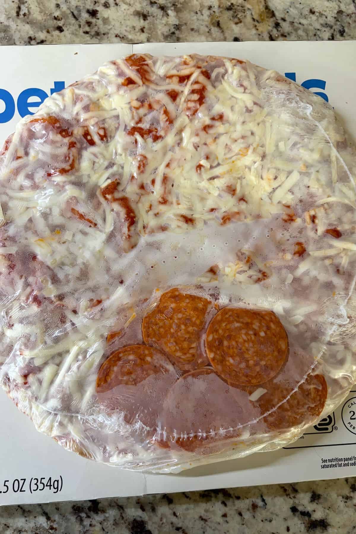 bettergoods gluten free cauliflower thin crust pepperoni pizza in packaging