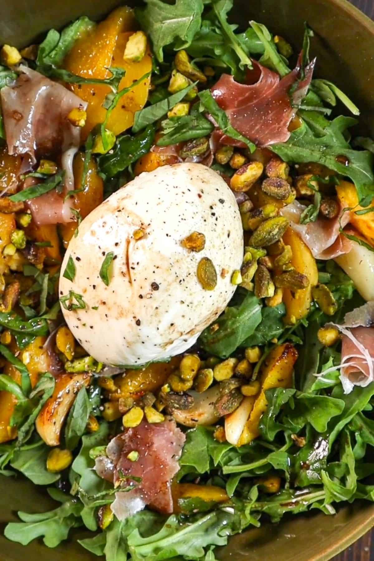 burrata peach salad