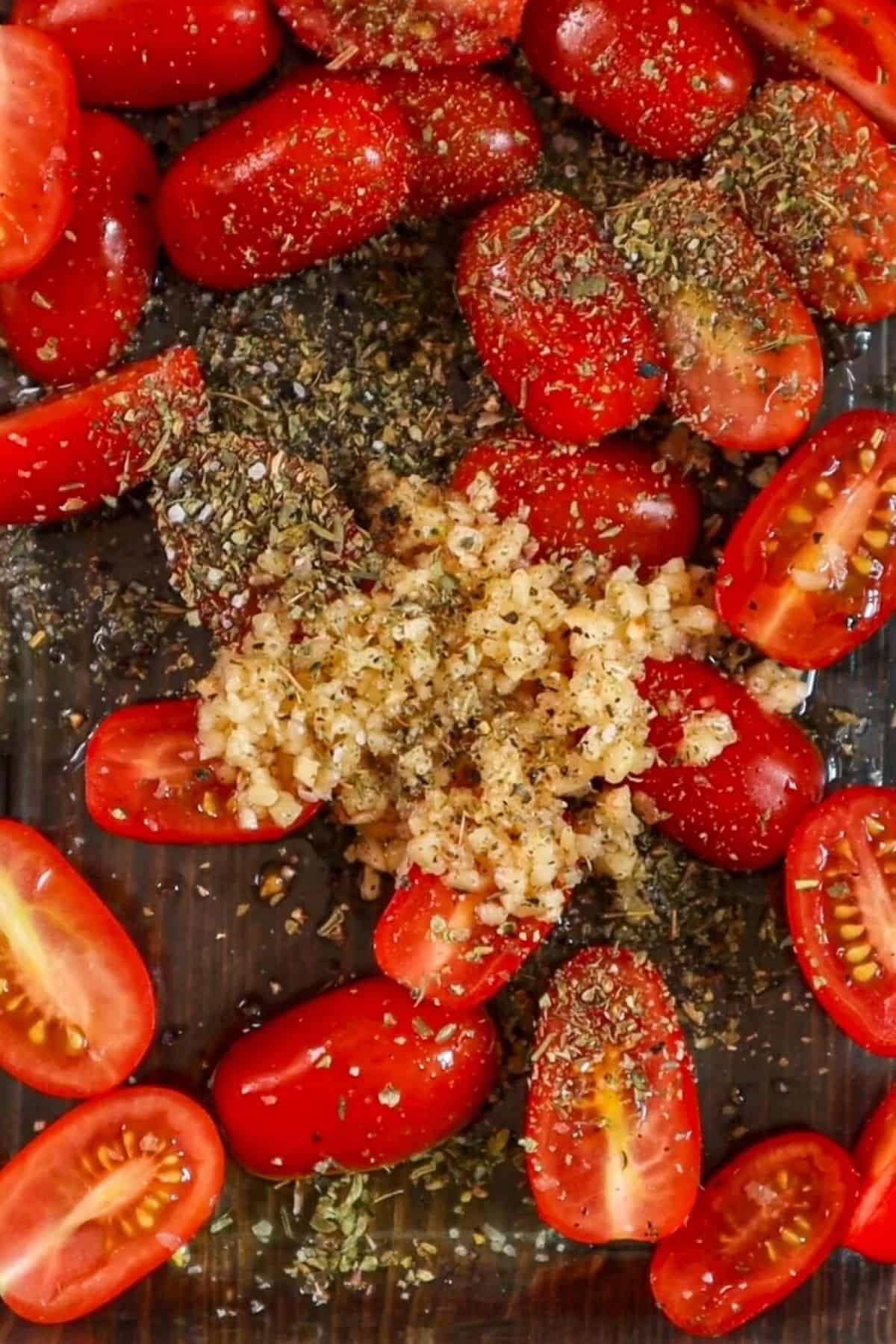 cherry tomatoes with garlic and italian seasoning