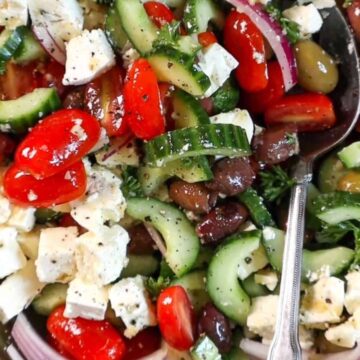 cucumber and tomato salad with feta