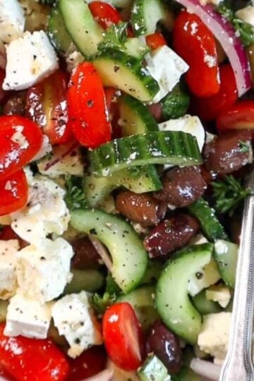 cucumber and tomato salad with feta