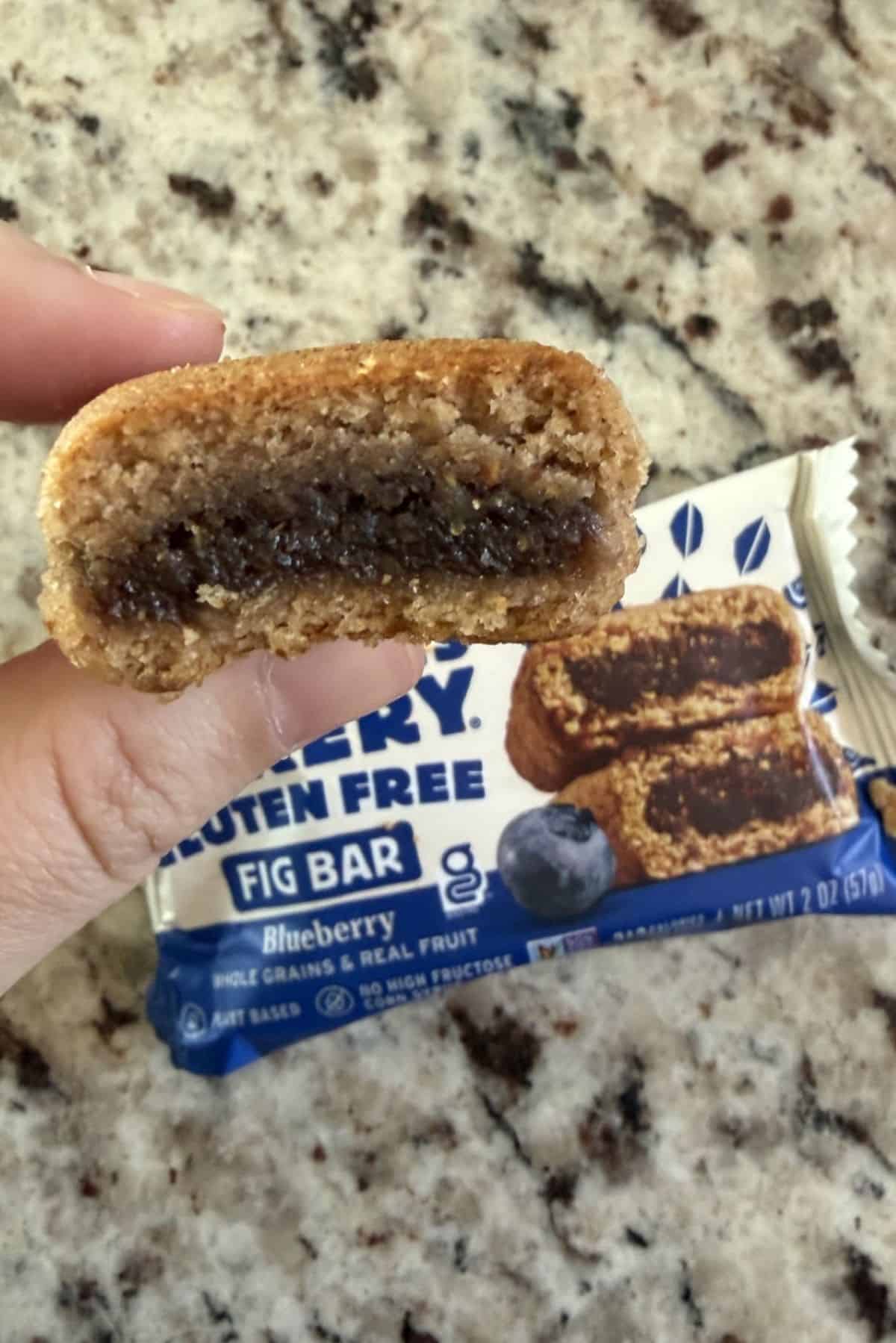 natures bakery gluten free fig bars side view