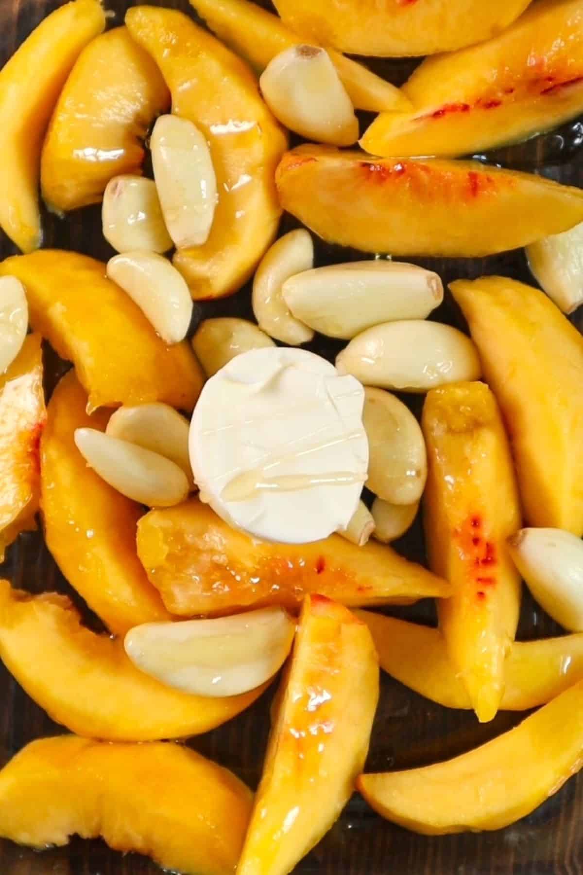 peaches garlic and honey