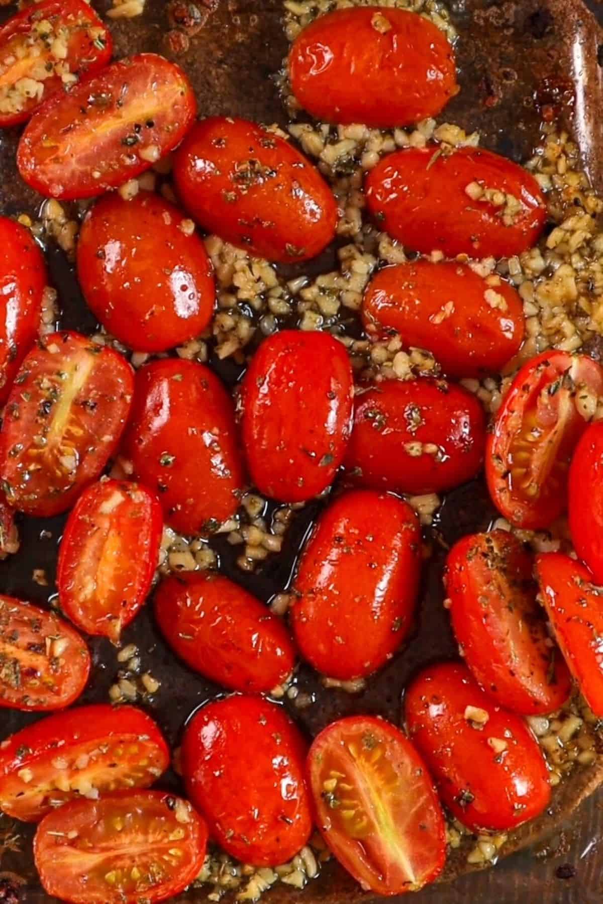 roasted cherry tomatoes with garlic