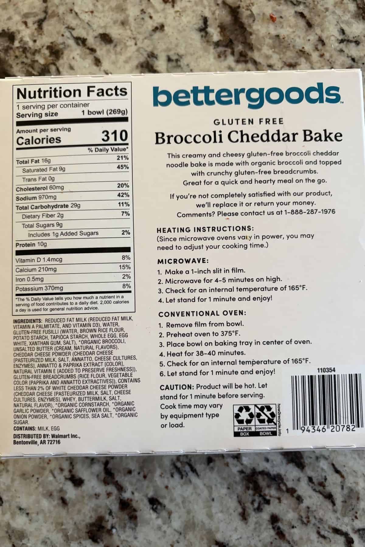 Bettergoods Gluten-Free Broccoli Cheddar Bake Review cooking instructions
