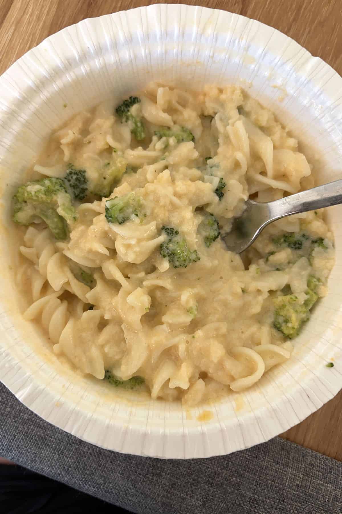 Bettergoods Gluten-Free Broccoli Cheddar Bake stirred
