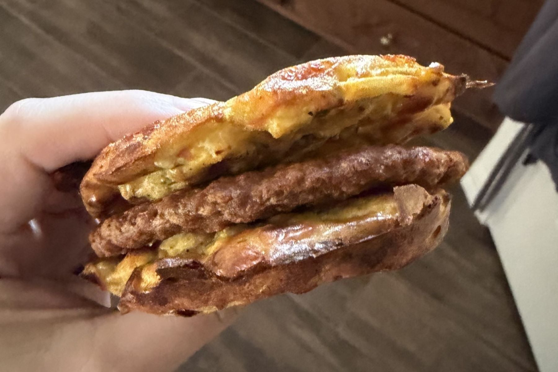 bettergoods Gluten-Free Salsa Verde Hash Brown Breakfast Sandwiches side view