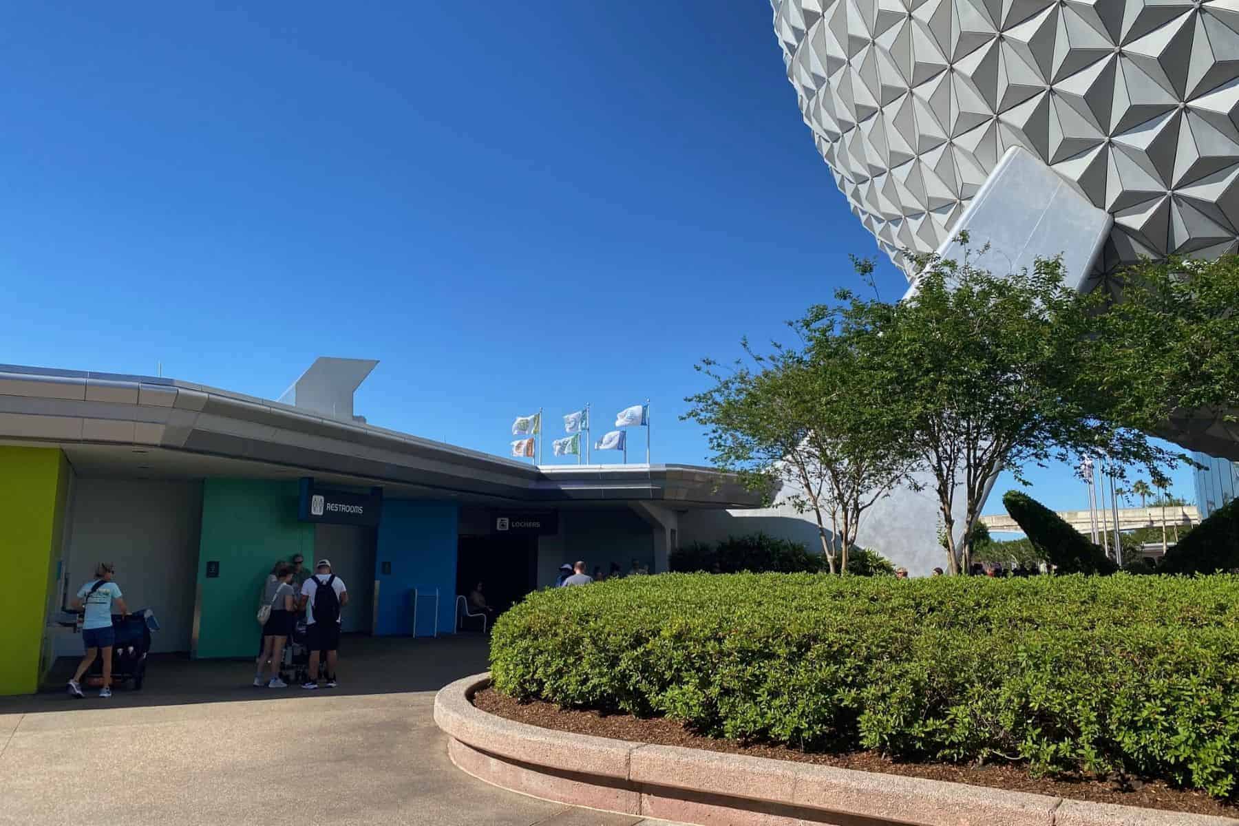 epcot restroom near spaceship earth