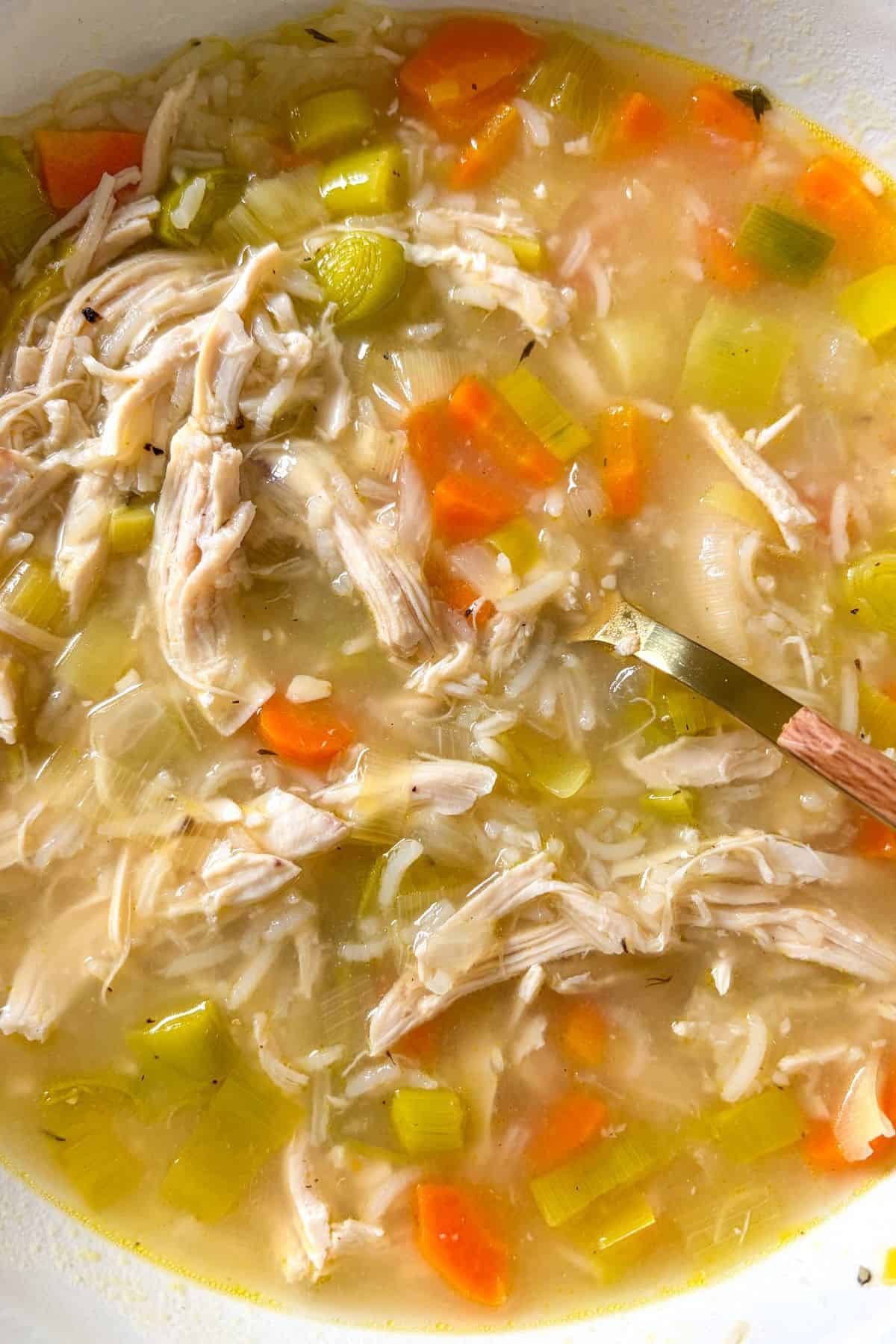 chicken soup with leeks